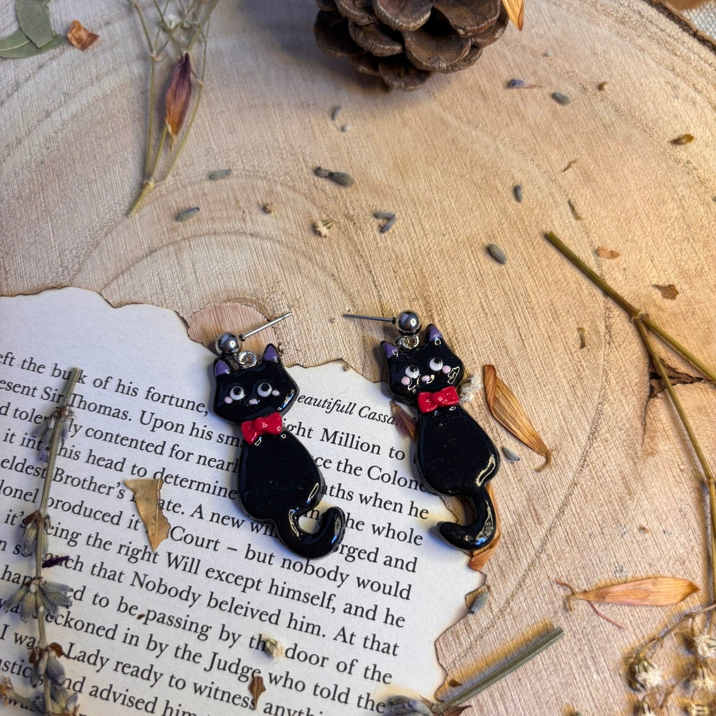 Cercei handmade lut polimeric ghibli pisica kiki jiji delivery
