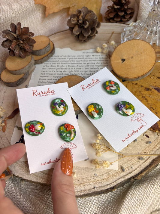 insigne ciupercuta de toamna din lut polimeric si otel inoxidabil